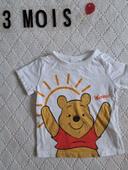 T-shirt manches courtes Winnie garçon 3 mois