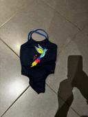 Maillot de bain 1 pièce - Décathlon - Nabaiji - Oiseau / Coeur - Bleu marine - 4/5 ans