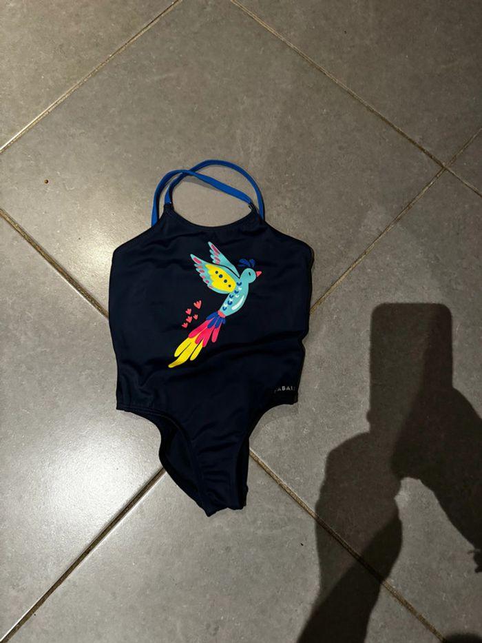 Maillot de bain 1 pièce - Décathlon - Nabaiji - Oiseau / Coeur - Bleu marine - 4/5 ans - photo numéro 1