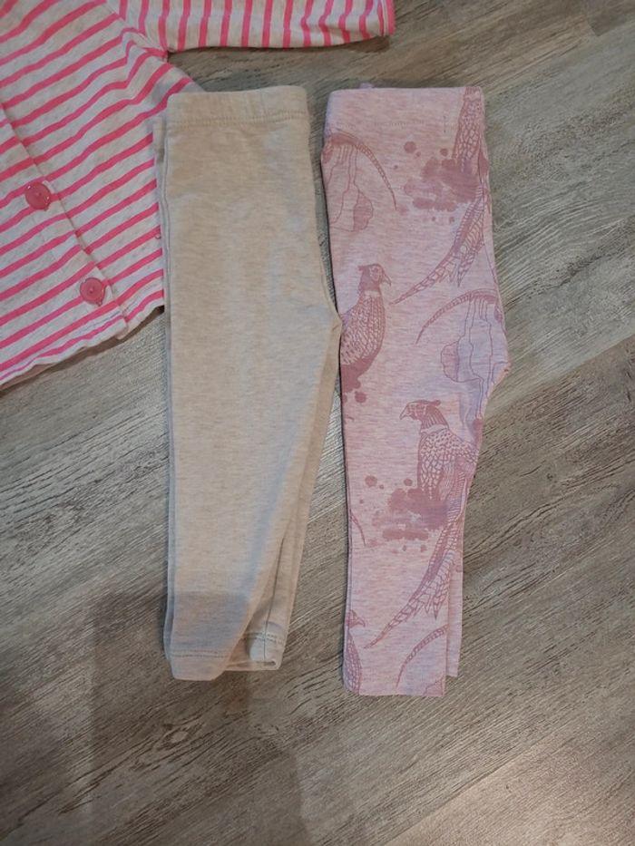 Gilet et 2 leggings rose - photo numéro 3