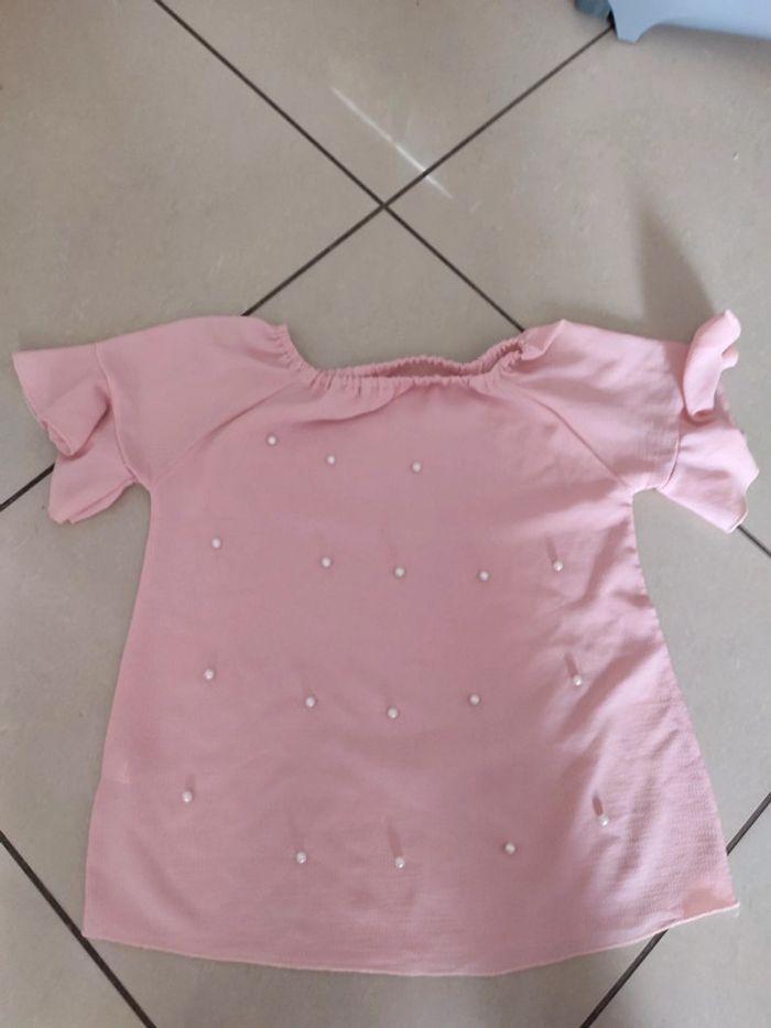 T-shirt rose avec perle 14 ans - photo numéro 1