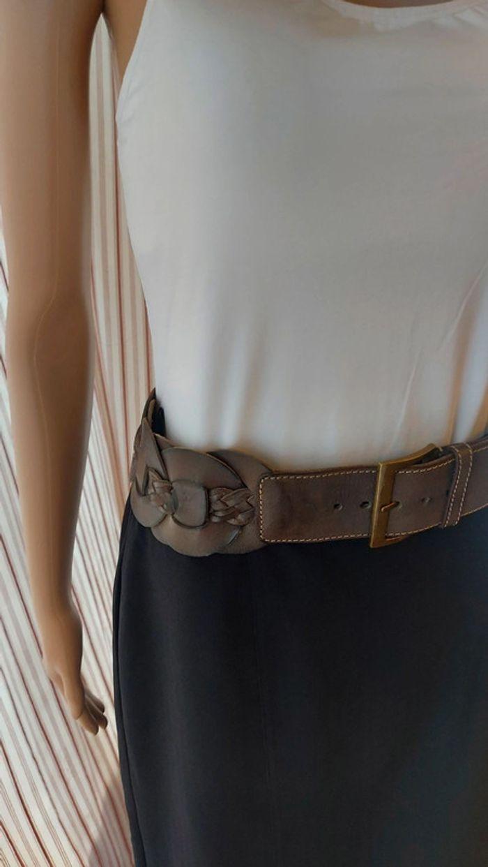 Ceinture Talking French en cuir marron 80cm - photo numéro 11