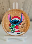 Assiette décorative stitch en bois