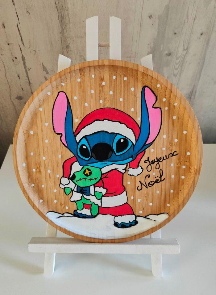 Assiette décorative stitch en bois - photo numéro 1