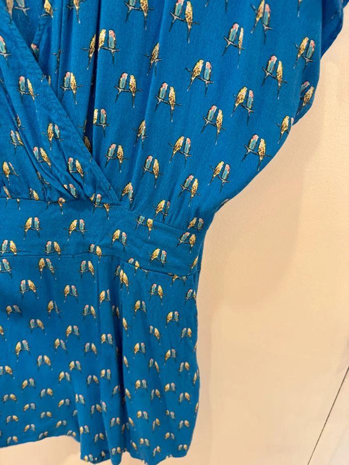 Combishort Camaieu bleu motifs oiseaux Taille 40 - photo numéro 8