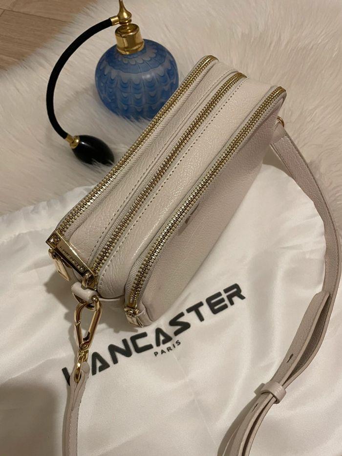 Sac Lancaster trotteur Dune cuir blanc cassé crème bandoulière cross body - photo numéro 5