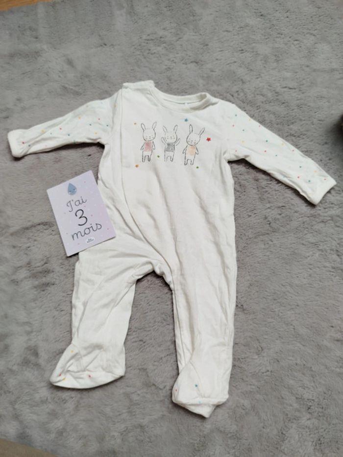 Pyjama fermeture devant 3 mois (60cm)