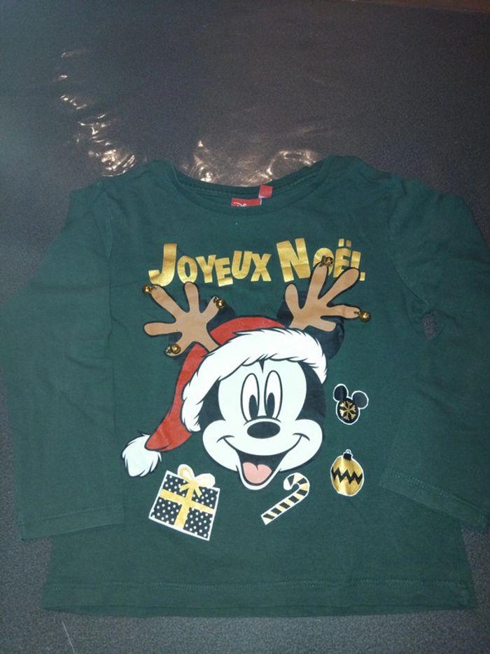 T-shirt manches longues "Noël" Mickey 4 ans - photo numéro 2