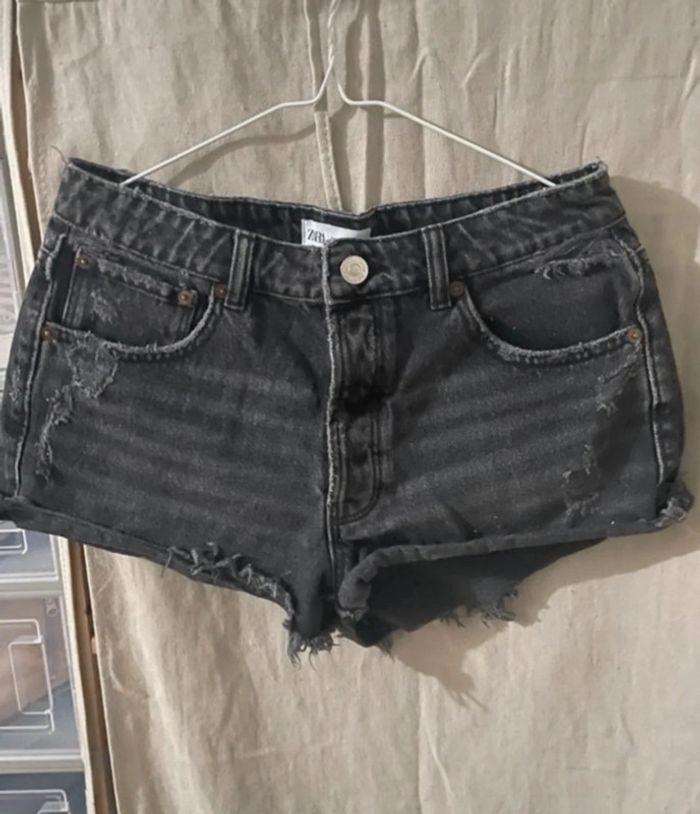 short en jean noir zara - photo numéro 1