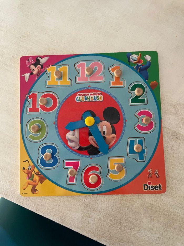 Jeu en bois éducatif horloge Disney - photo numéro 1