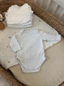 Lot de 5 bodies blanc - H&M - 1 mois