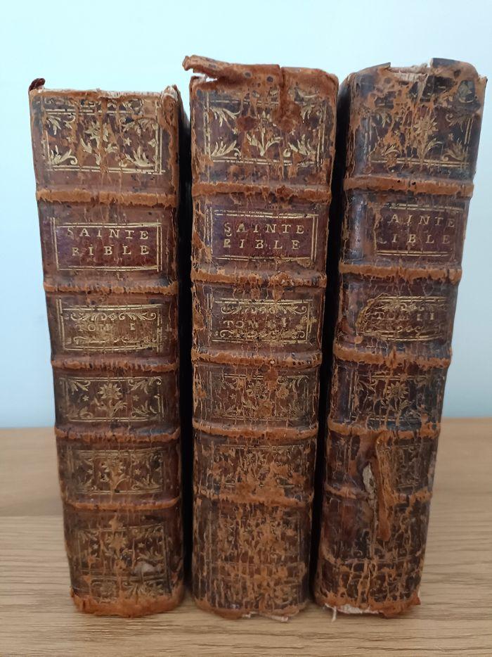 3tomes sainte bible 1742 - photo numéro 1