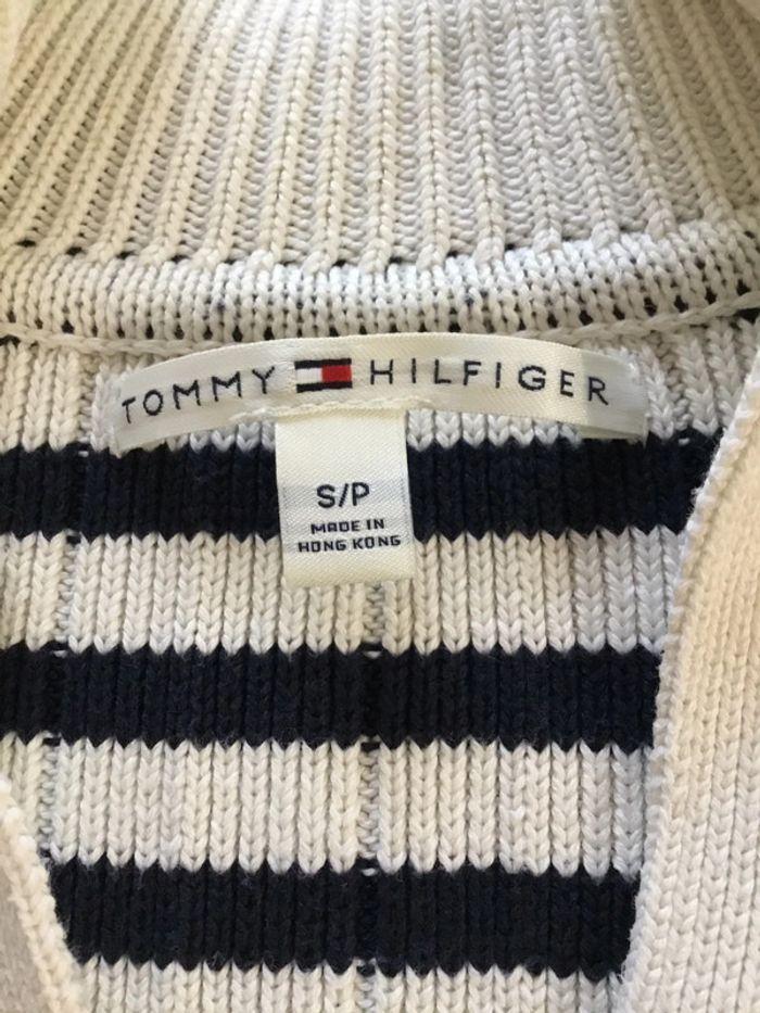 Pull pour femme col en v Tommy Hilfiger rayures horizontales taille S 068 - photo numéro 4