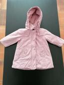 Manteau léger rose fille capuche