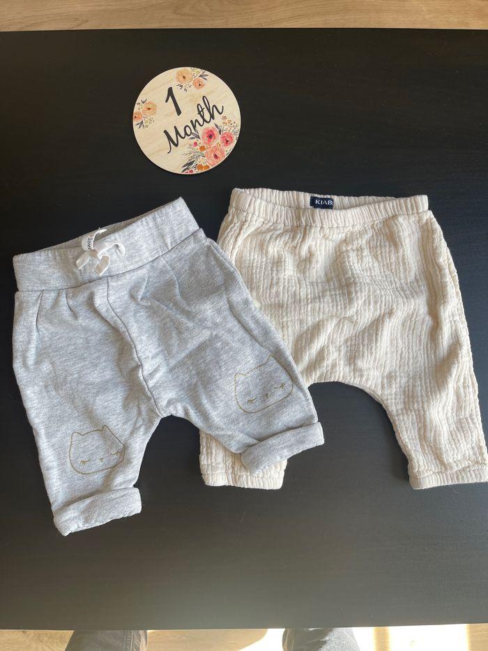 Lot de 2 pantalons bébé 1 mois