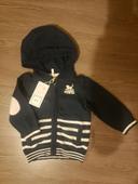 Gilet capuche tigre Orchestra 12 mois