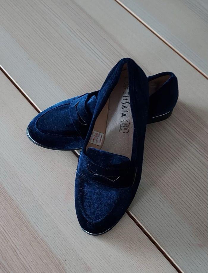 Mocassins bleu marine tissaia taille 40 - photo numéro 1