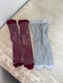 Chaussettes brillantes argent et rouge