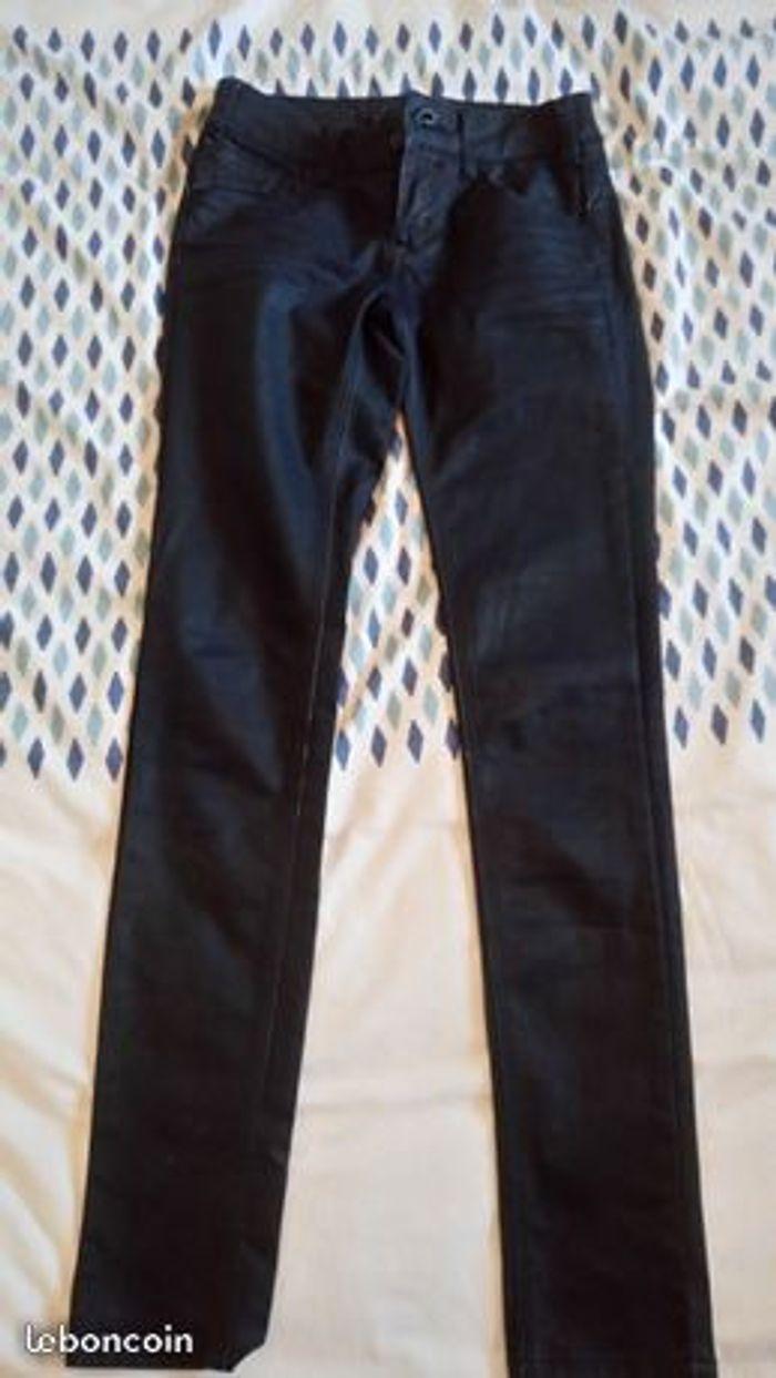 Jean huilé femme Bonobo noir/bleu slim taile 34/36 - photo numéro 3