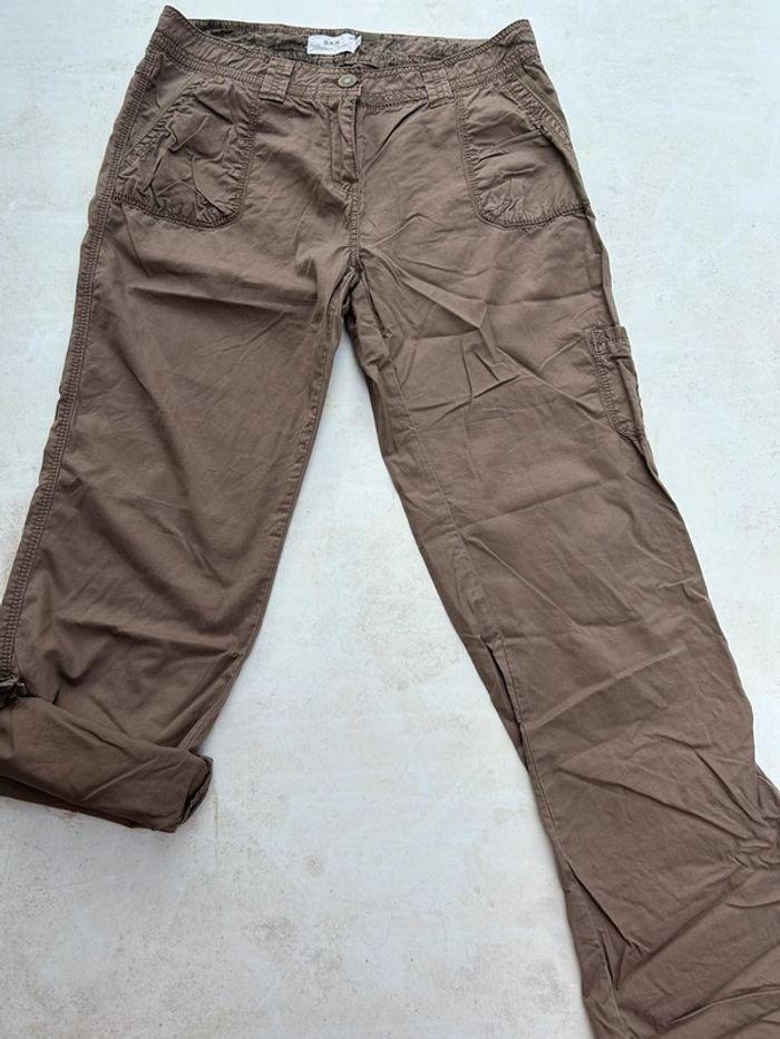 Pantalon retroussable marron femme - photo numéro 1