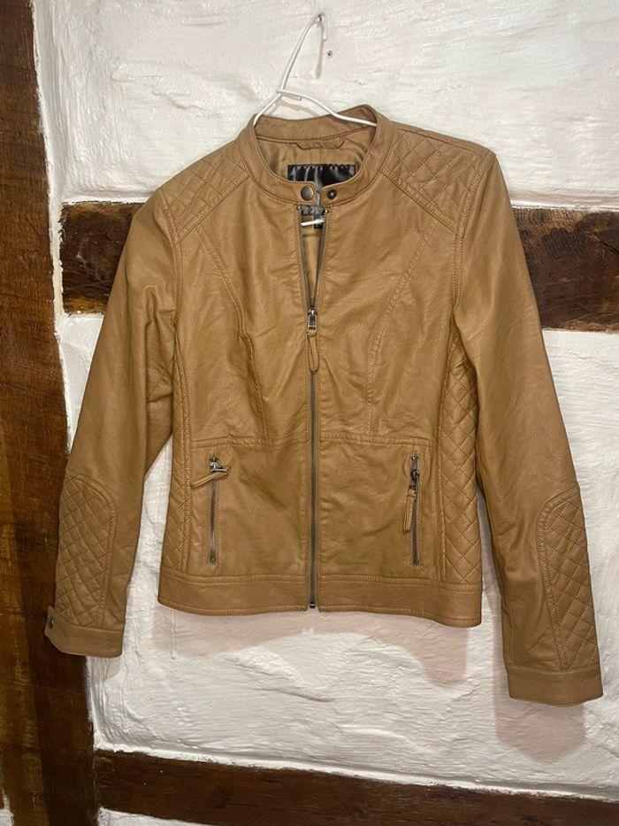 Veste simili cuir marron - photo numéro 1