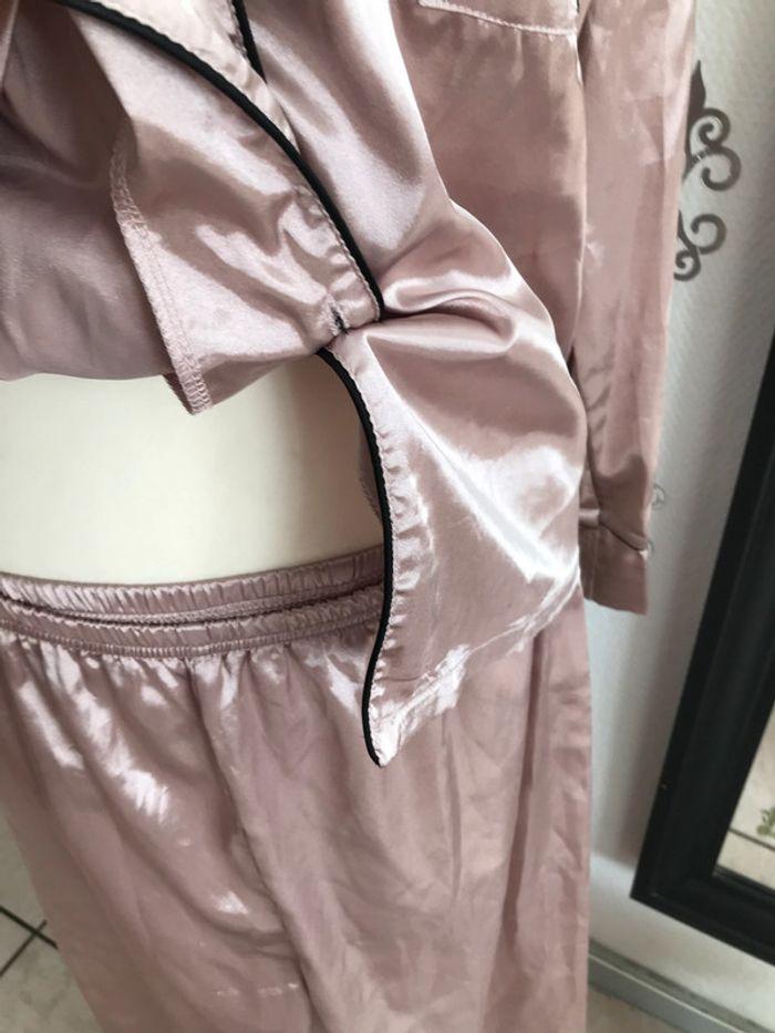 Pyjama 2 pièces satiné rose mauve tunique + jupe M 🌷 - photo numéro 7