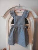 Robe salopette rayée bleue/blanche Jacadi 6 ans