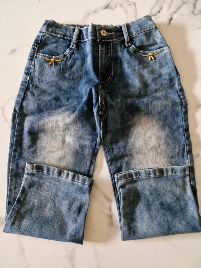 Lot X2 jeans droit pour fille taille 6 ans - photo numéro 2