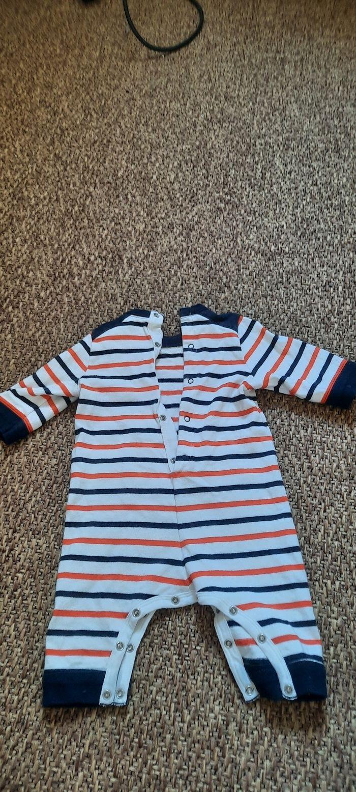 Pyjama petit bateau rayures bleues et oranges - photo numéro 2