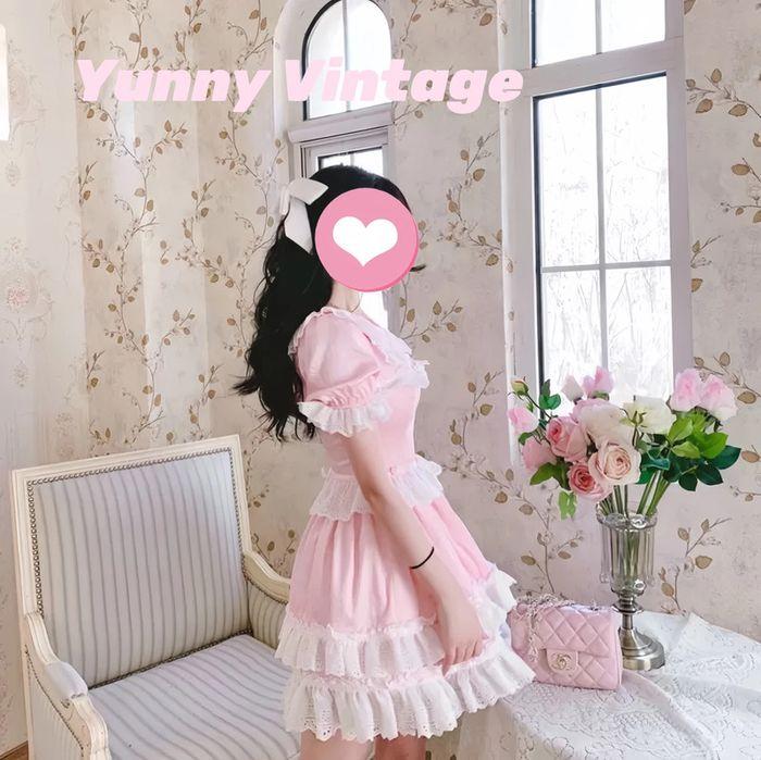 Dress Robe Pink Rose Princess Barbie Cute Kawaii Lolita Cosplay - photo numéro 13