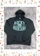 👕 Sweat à capuche Veste University Rare Vintage y2k 90s 2000s Rocky Mountains Noir Taille S 👕