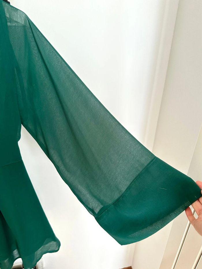 Haut blouse Asos vert taille 38 aspect kimono très bon état - photo numéro 2