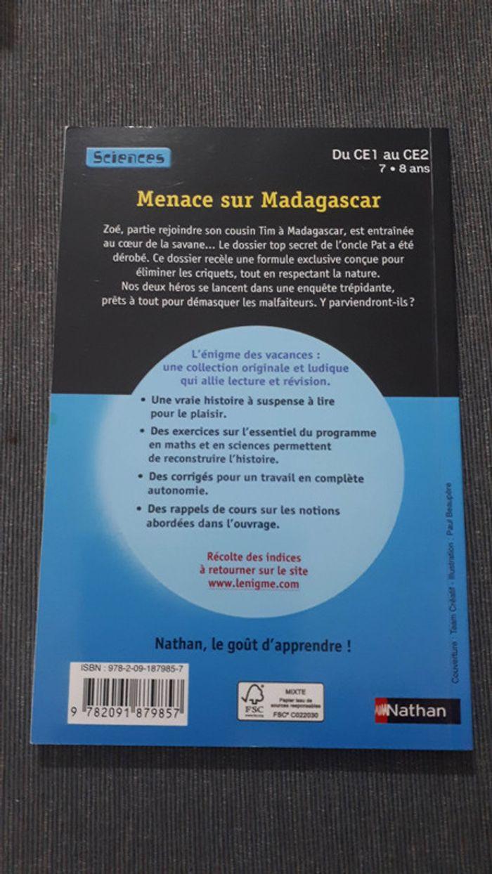 Livre vacances CE1 CE2 Menace sur Madagascar - photo numéro 2