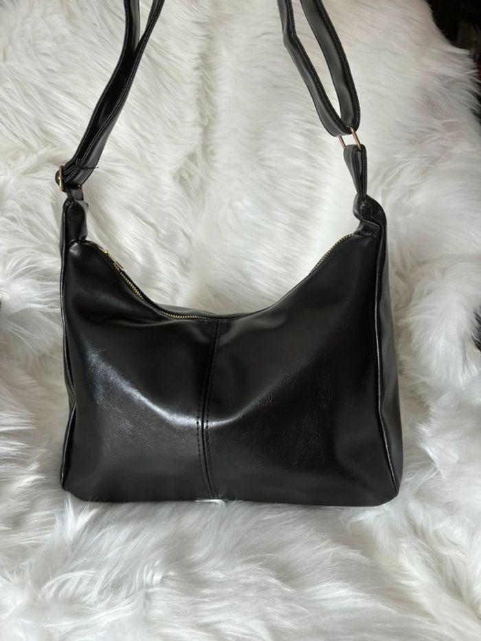 Sac A Main Style Vintage Noir Similicuir Faux Cuir - photo numéro 6