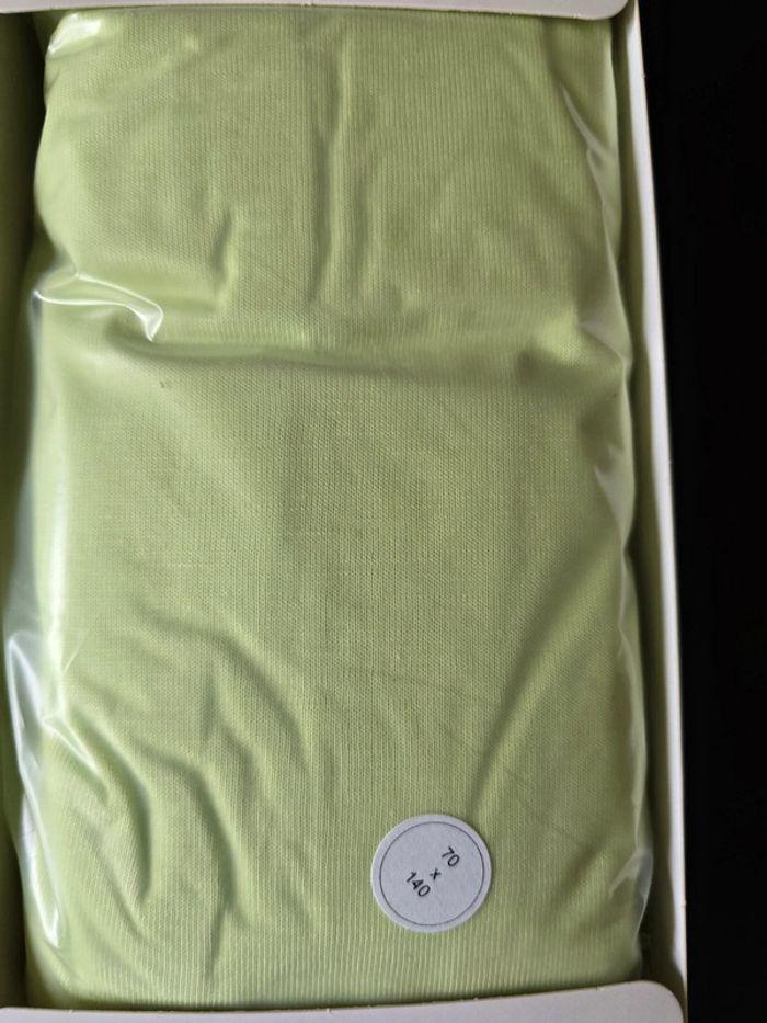 Drap-housse alèse 2en1 Vert 70x140cm - photo numéro 2