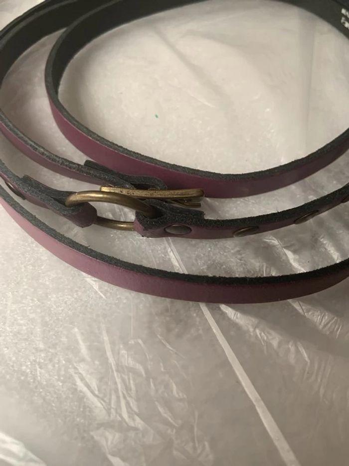 Ceinture fine double tour en cuir - photo numéro 2