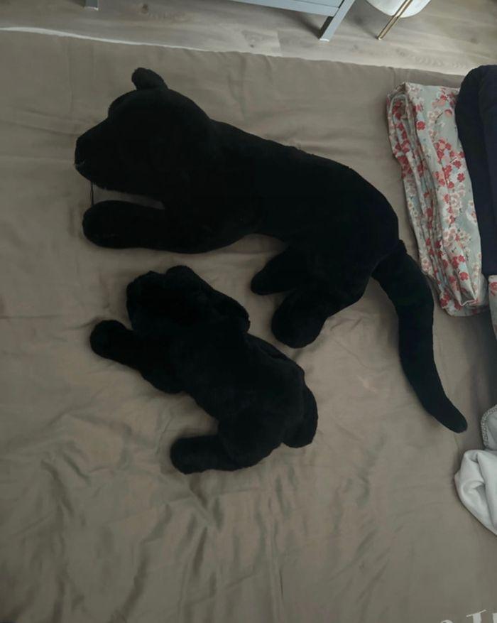 Lot de 2 peluches panthères noire - photo numéro 2