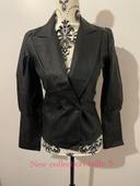 Veste blazer noir en similicuir épaule bouffante neuf New collection taille S