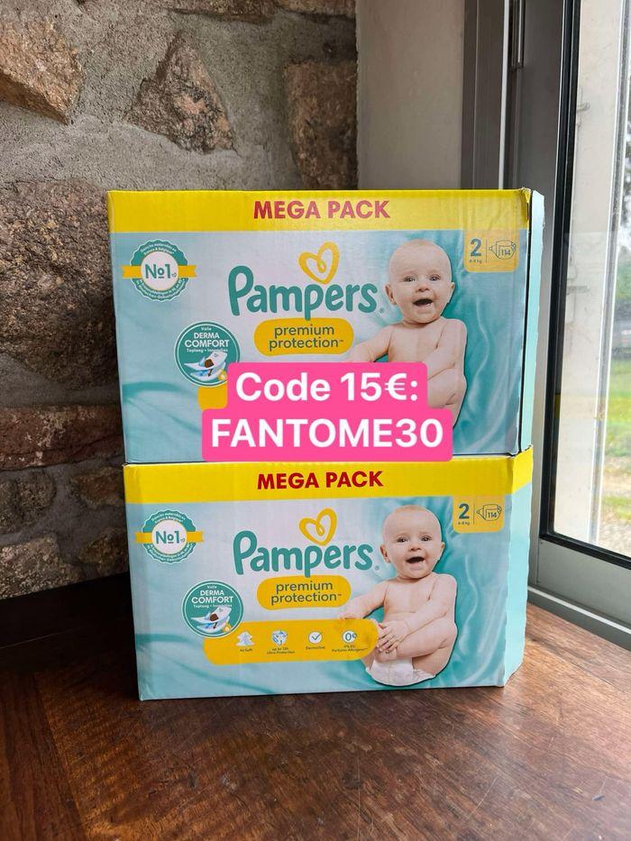 Lot 2 cartons Pampers Premium Protection Taille 2 : 228 Couches - photo numéro 1