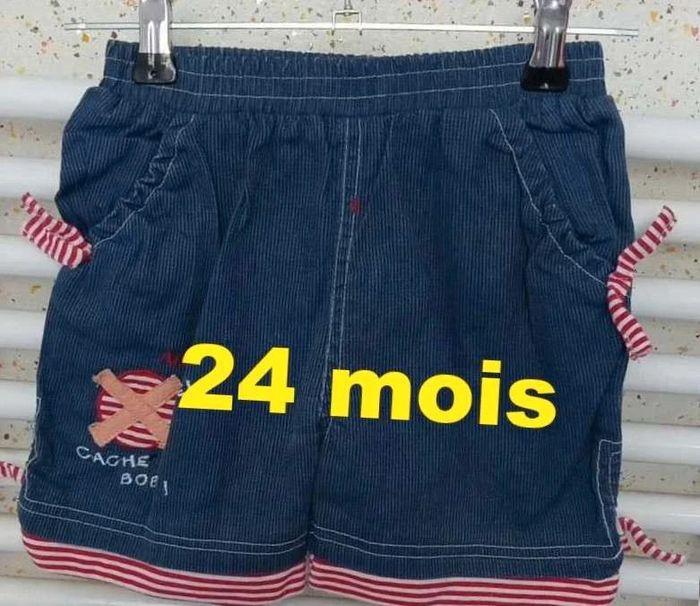 Short  bleu  rouge  blanc  Tim  Pouce  Taille 24  mois - photo numéro 1