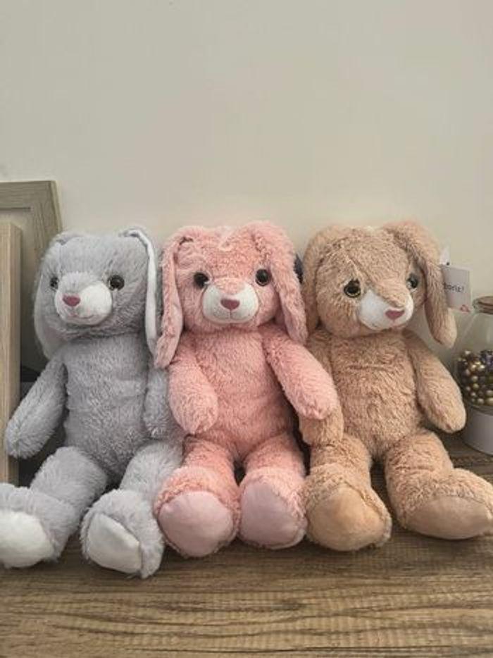 Lapin personnalisable rose ,gris ,marron - photo numéro 3