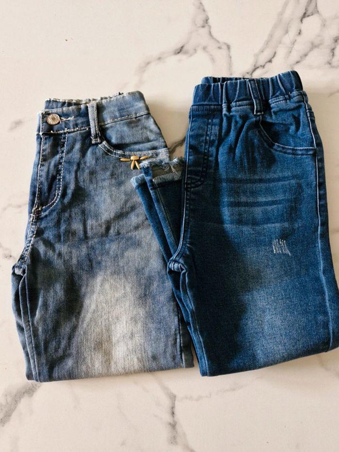 Lot X2 jeans droit pour fille taille 6 ans - photo numéro 1