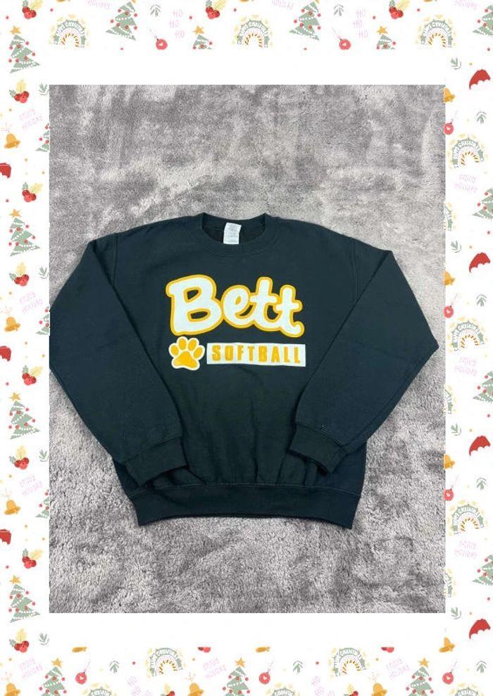 👕 Sweat à capuche Veste University Rare Vintage y2k 90s 2000s Bett Softball Noir Taille S 👕 - photo numéro 1