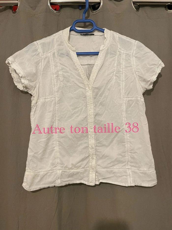 Chemise à manches courtes blanc autre ton taille 38 - photo numéro 1