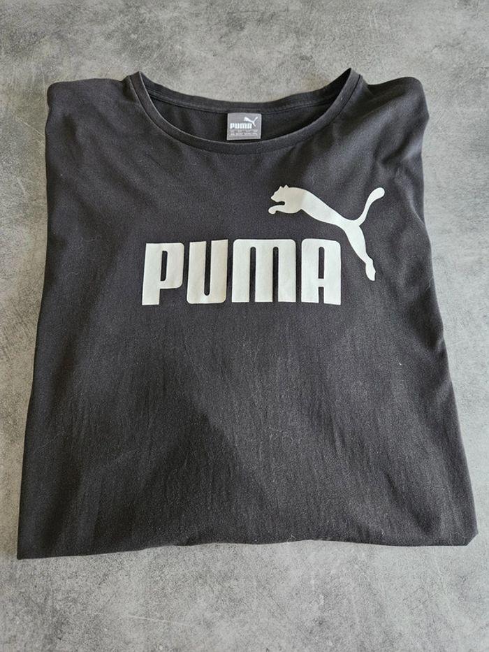 T-shirt à manches longues unisexe - noir floqué blanc - 44 / XXL - Puma - photo numéro 1