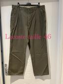 Pantalon homme chino kaki coupe droit Lacoste taille 46