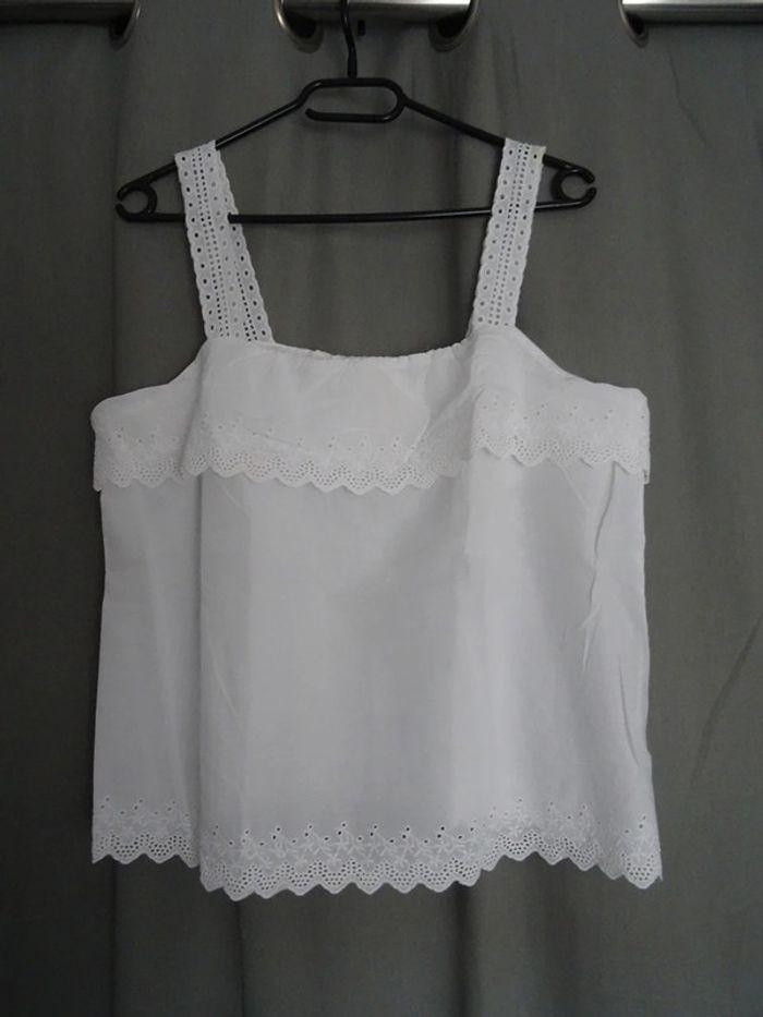 tops epaules denudees Camaïeu blanc taille S - photo numéro 2