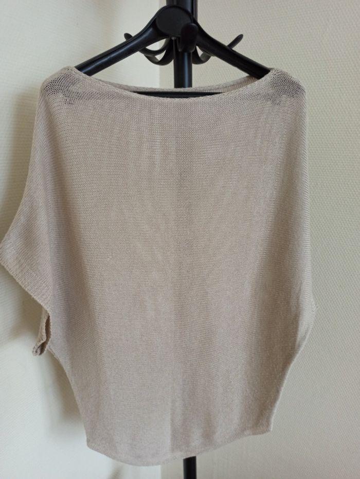 Pull fin en maille  beige - photo numéro 1