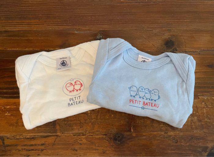 Lot bodies manches longues Petit Bateau - Taille 3M - photo numéro 1