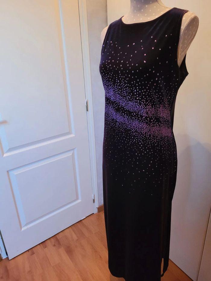 Robe velours violette strass casi neuve - photo numéro 5